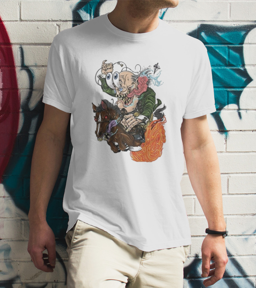 Ben Franklin Ben Finklin Trippy Surreal Horse Adventure T-Shirt