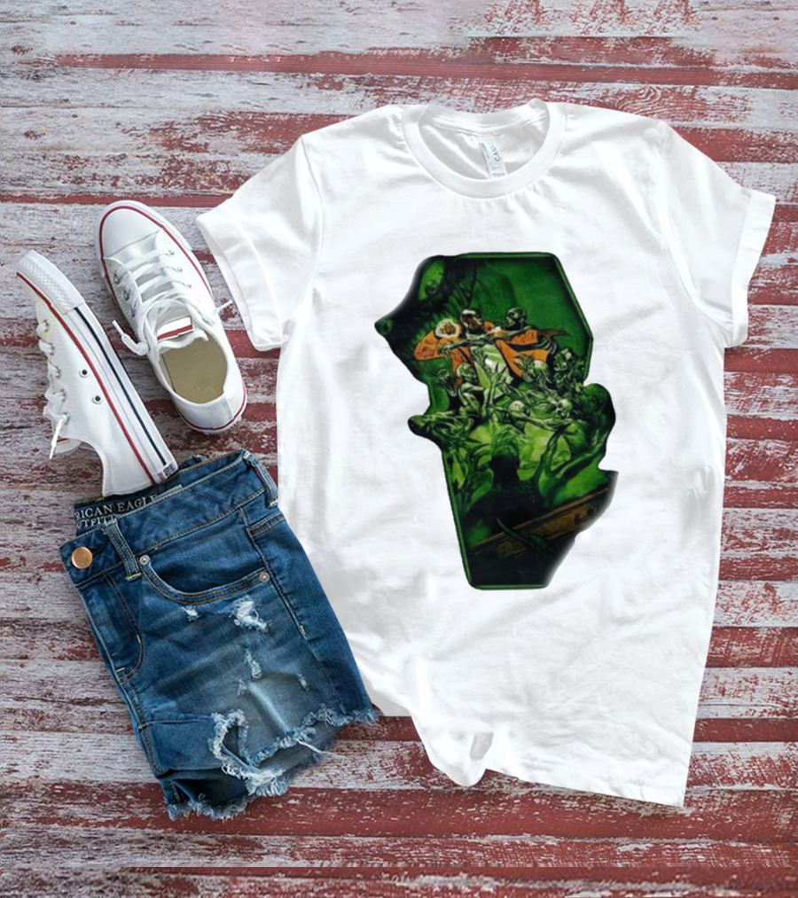You Only Die 1nce SS Freddie Gibbs Zombie Battle Green Scene T-Shirt