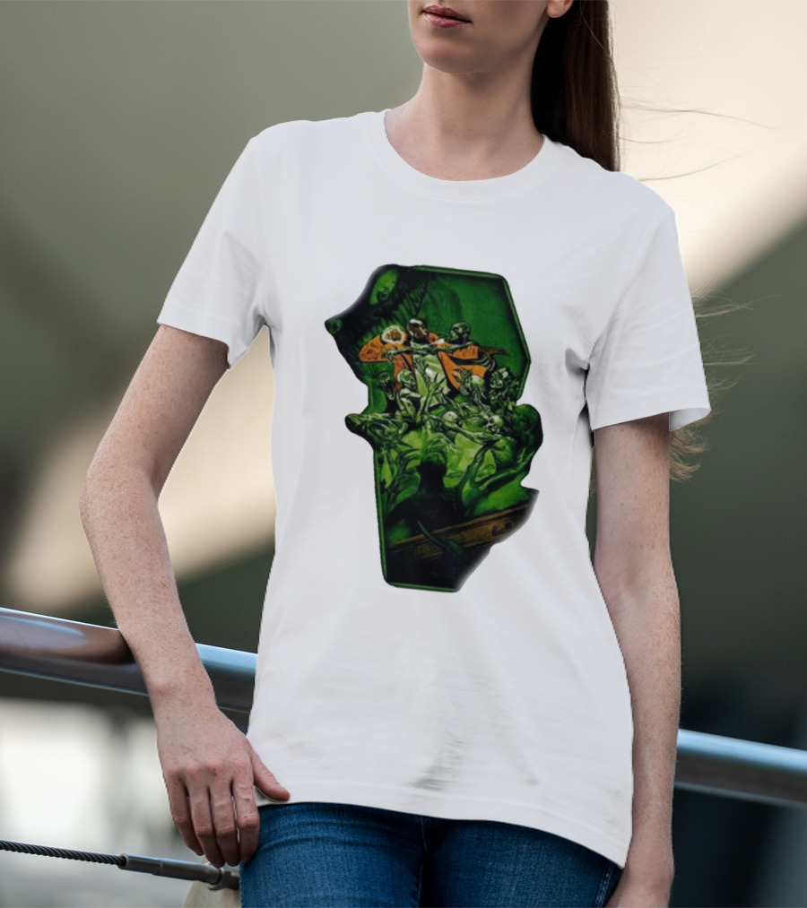 You Only Die 1nce SS Freddie Gibbs Zombie Battle Green Scene T-Shirt