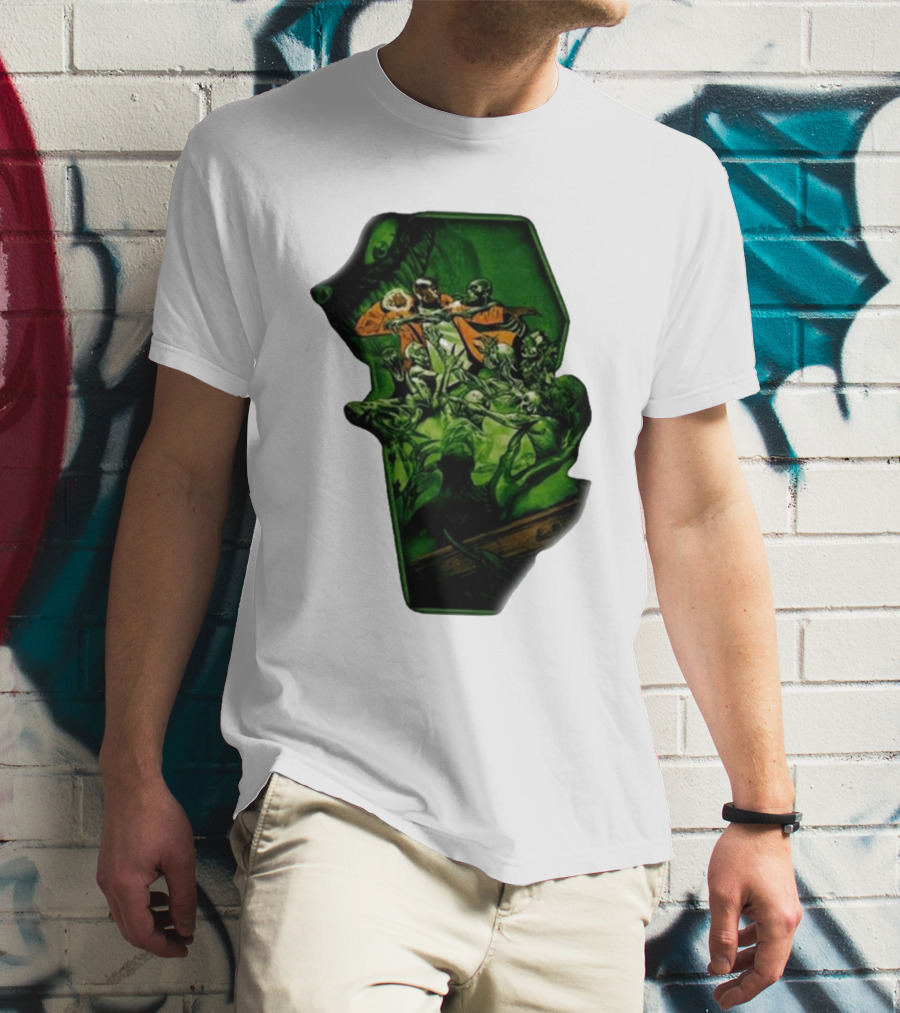 You Only Die 1nce SS Freddie Gibbs Zombie Battle Green Scene T-Shirt