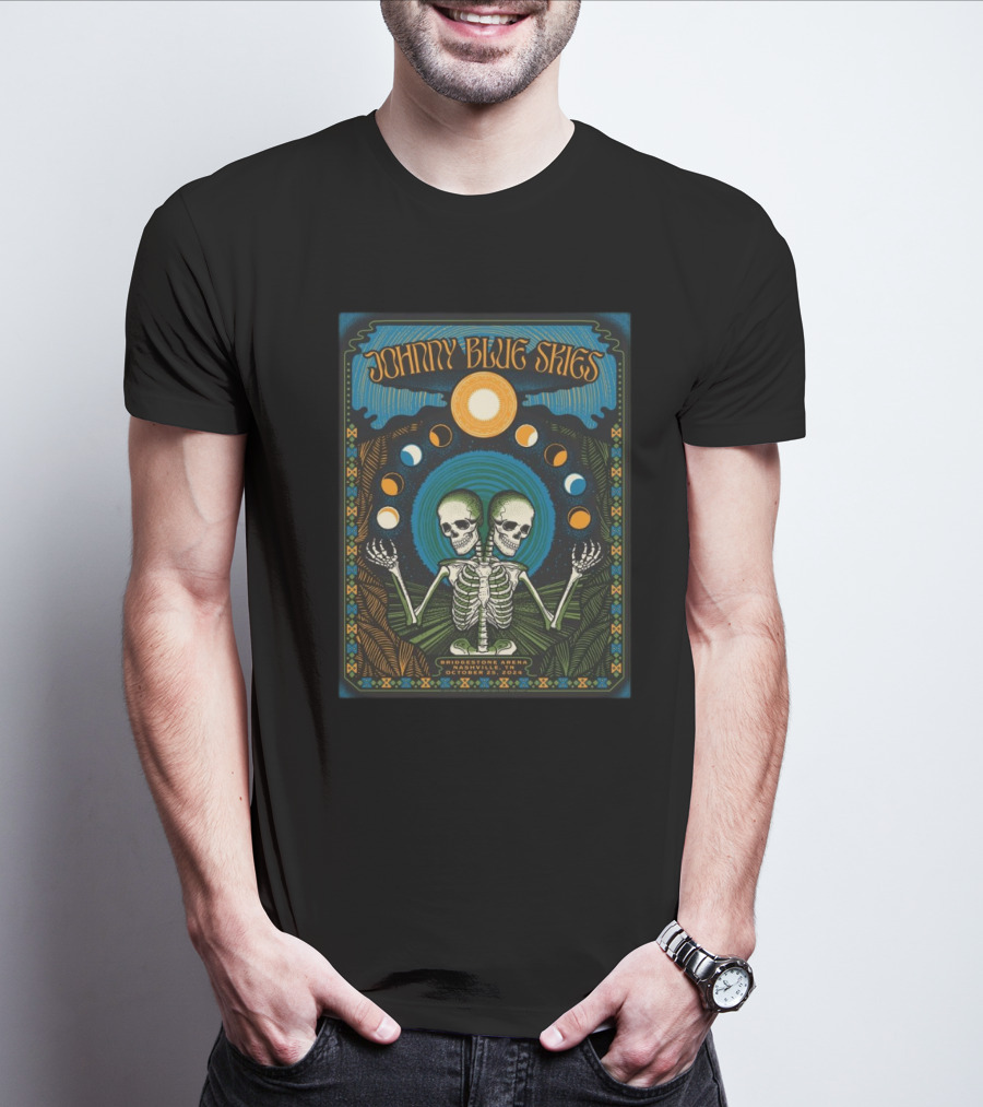 Johnny Blue Skies Sturgill Simpson Bridgestone Arena October Nashville 24 Status Serigraph T-Shirt