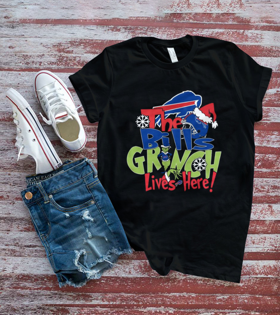 Buffalo Bills Grinch Lives Here Christmas T-Shirt