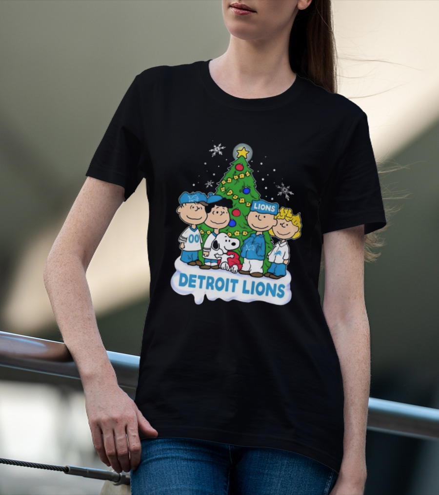 Peanuts Detroit Lions Merry Christmas T-Shirt