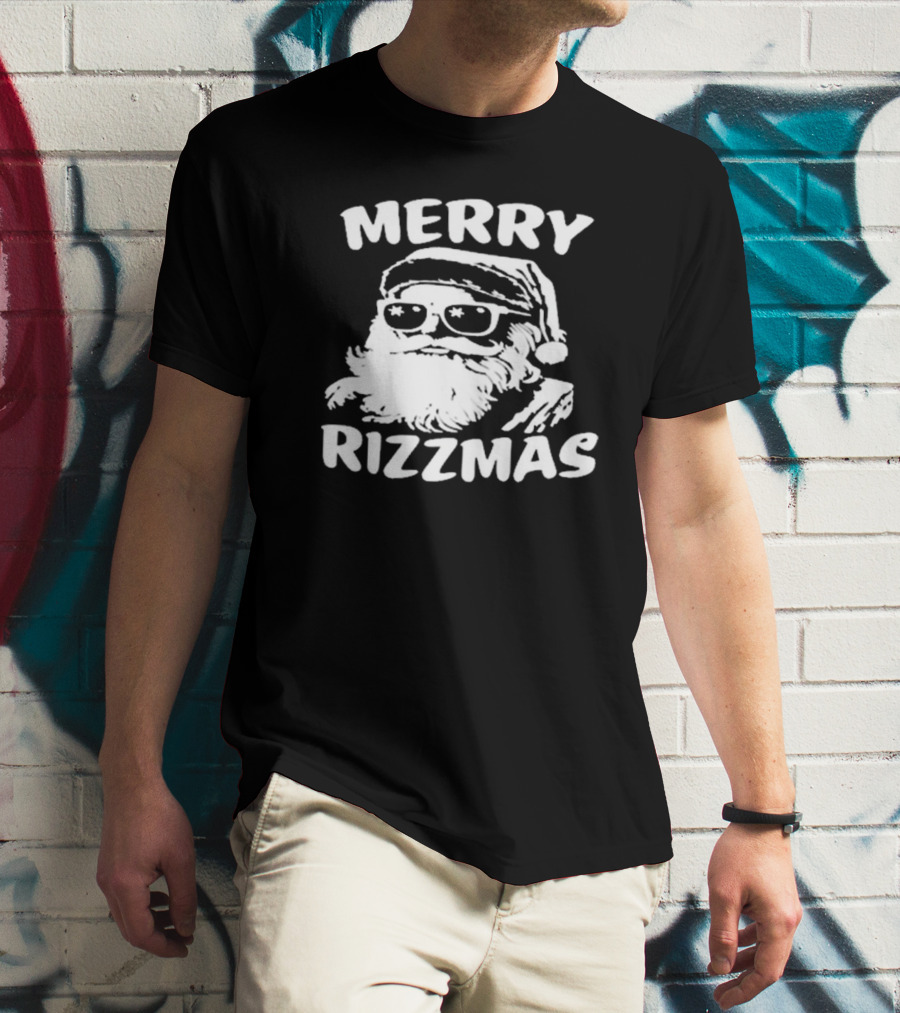 Merry Rizzmas Santa Sunglasses T-Shirt