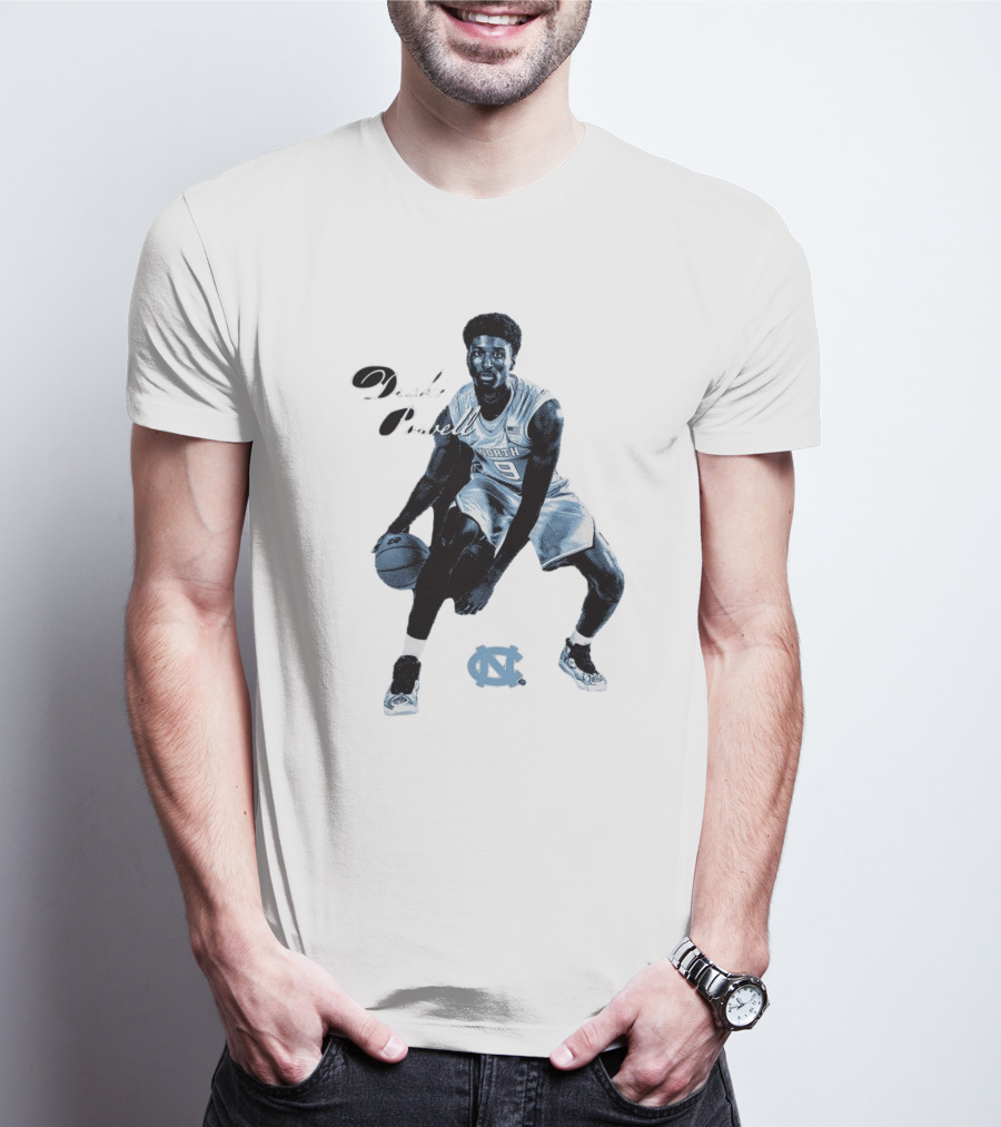 Drake Powell North Carolina Tar Heels Basketball Player With UNC T-Shirt