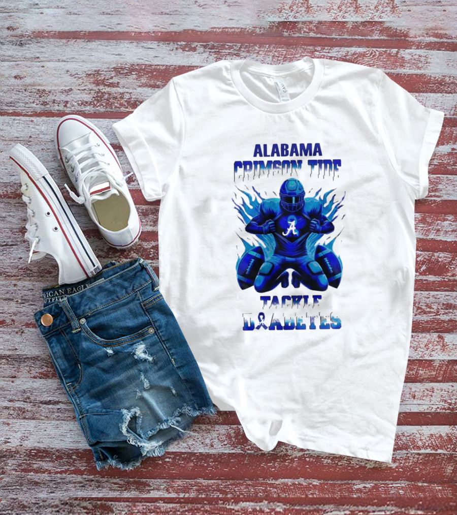 Alabama Crimson Tide Football Tackle Diabetes Awareness Month November T-Shirt