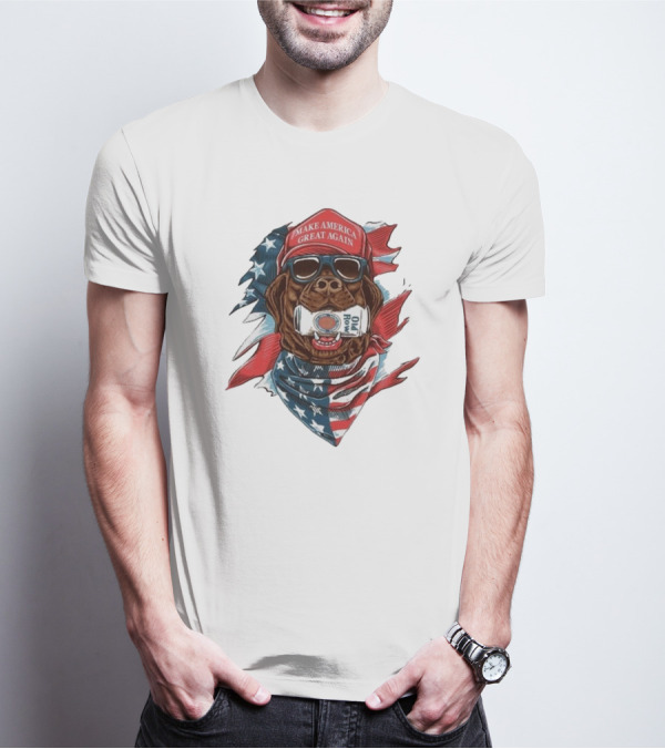 Make America Great Again Dog Old Row American Flag Bandana T-Shirt