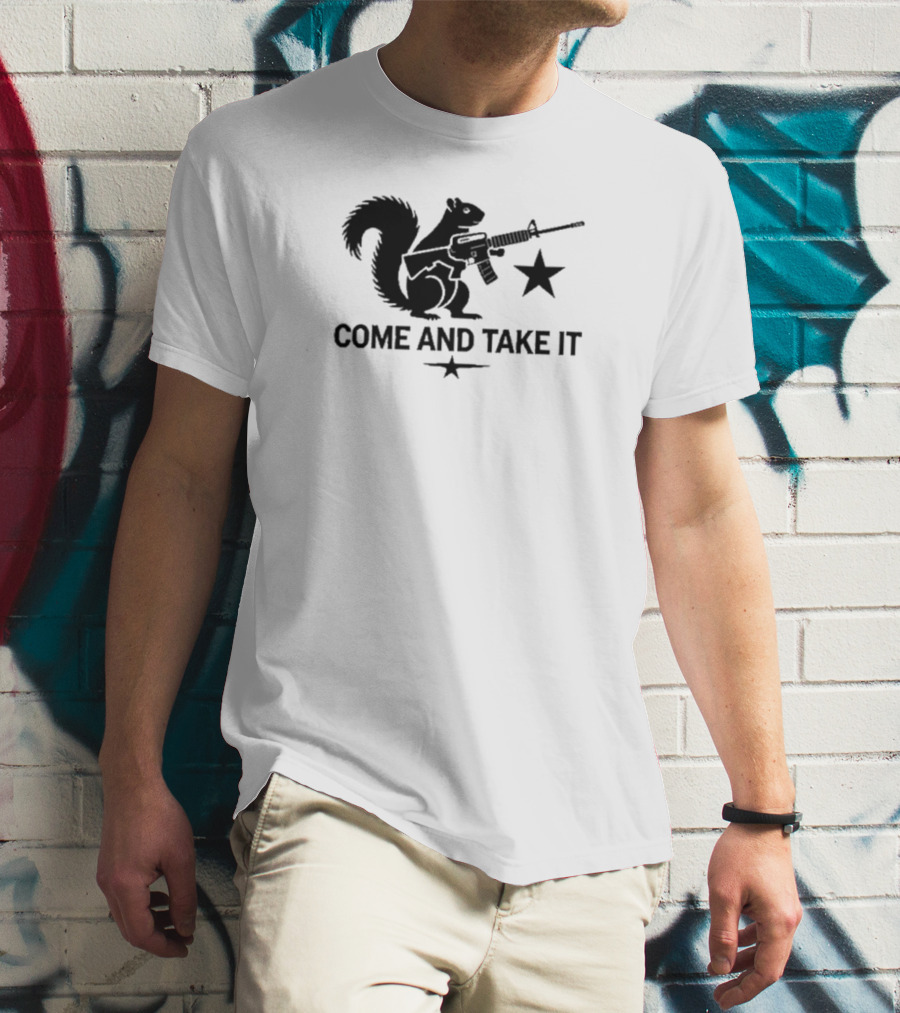 Peanut The Squirrel Holding Rifle Come And Take It Iconic Star T-Shirt