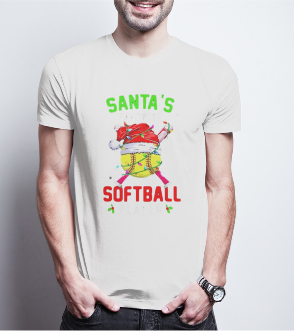 Santa's Favorite Softball Christmas Player T-Shirt