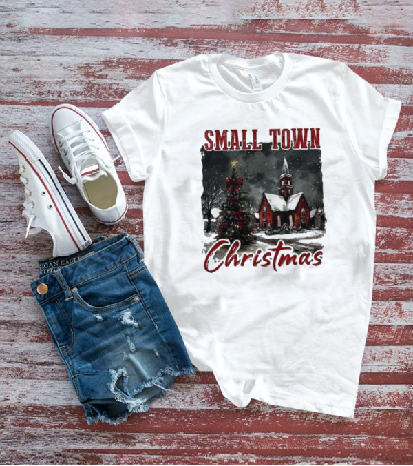 Small Town Christmas Vintage Retro T-Shirt