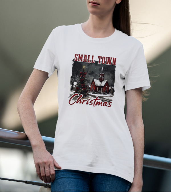 Small Town Christmas Vintage Retro T-Shirt