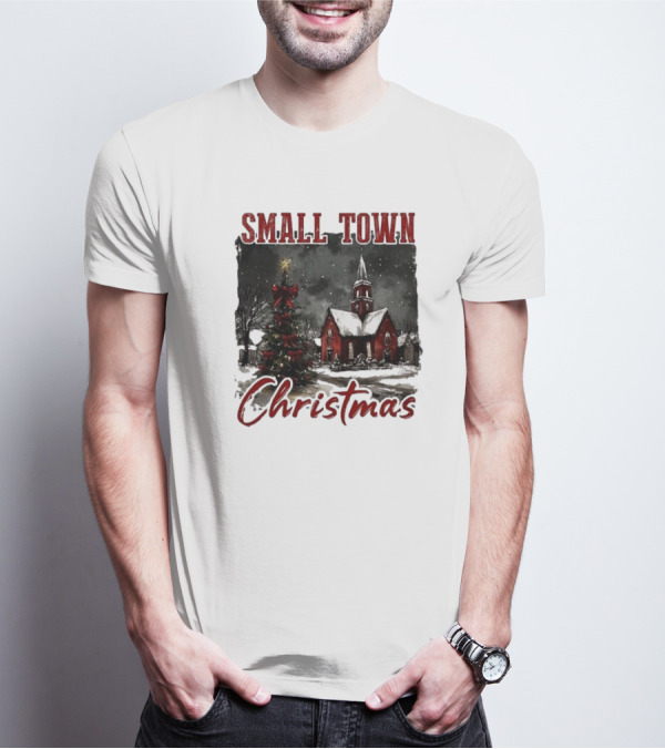 Small Town Christmas Vintage Retro T-Shirt