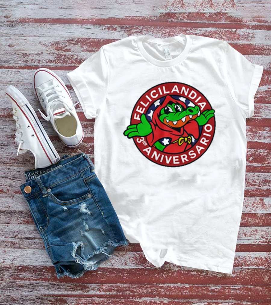 Alvaro Diaz Felicilandia 3rd Aniversario Crocodile In Red Cape T-Shirt