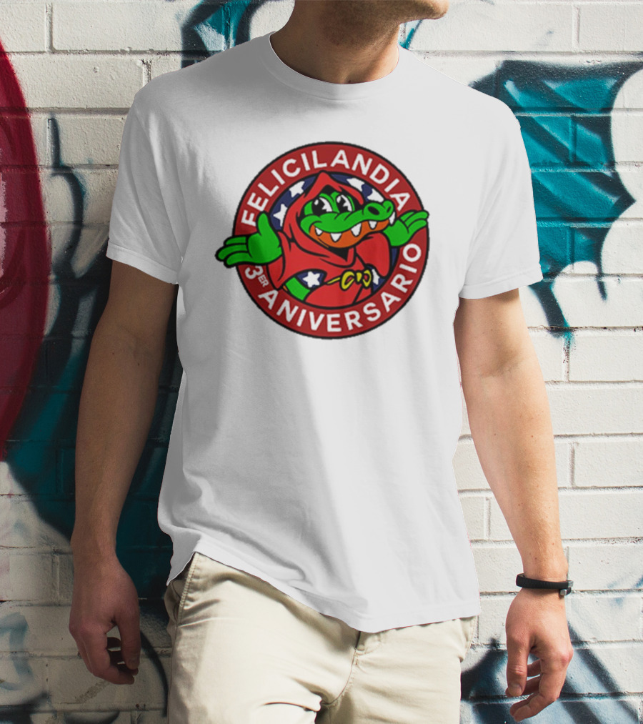 Alvaro Diaz Felicilandia 3rd Aniversario Crocodile In Red Cape T-Shirt