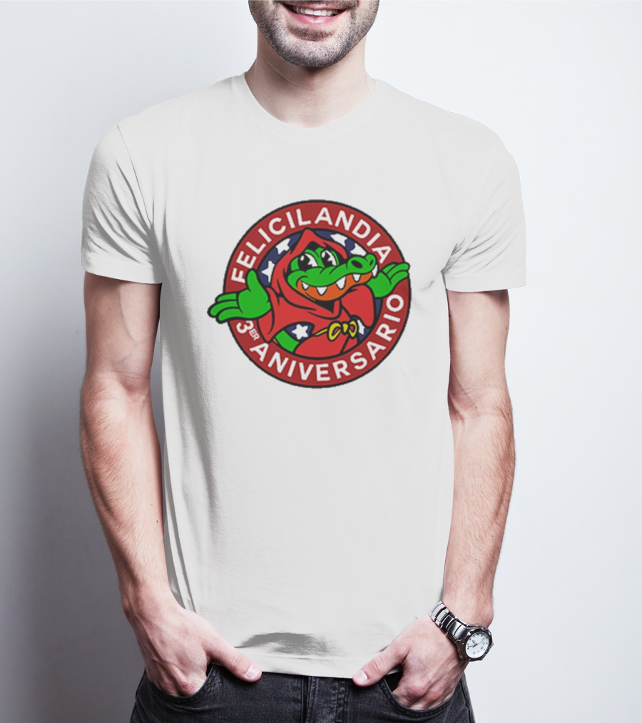 Alvaro Diaz Felicilandia 3rd Aniversario Crocodile In Red Cape T-Shirt