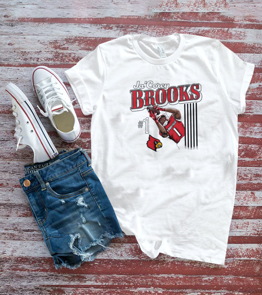 Ja’Corey Brooks Louisville Cardinals #1 Illustrated T-Shirt