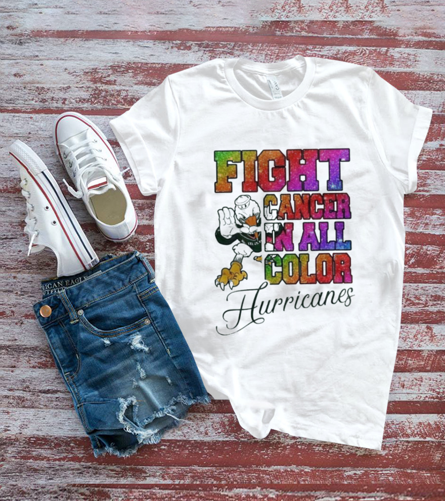 Miami Hurricanes Fight Cancer In All Color T-Shirt