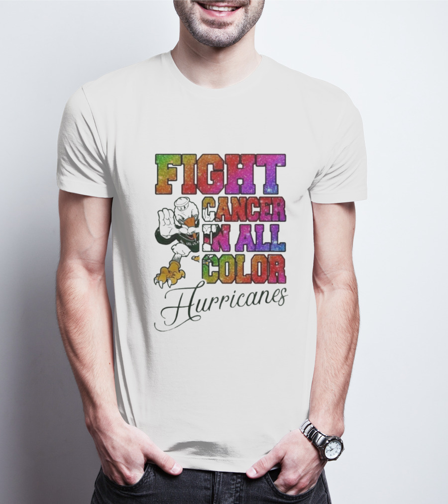 Miami Hurricanes Fight Cancer In All Color T-Shirt