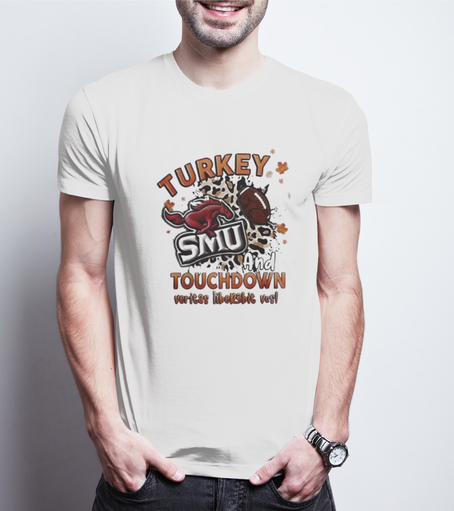 SMU Mustangs Turkey Touchdown Veritas Liberabit Vos T-Shirt
