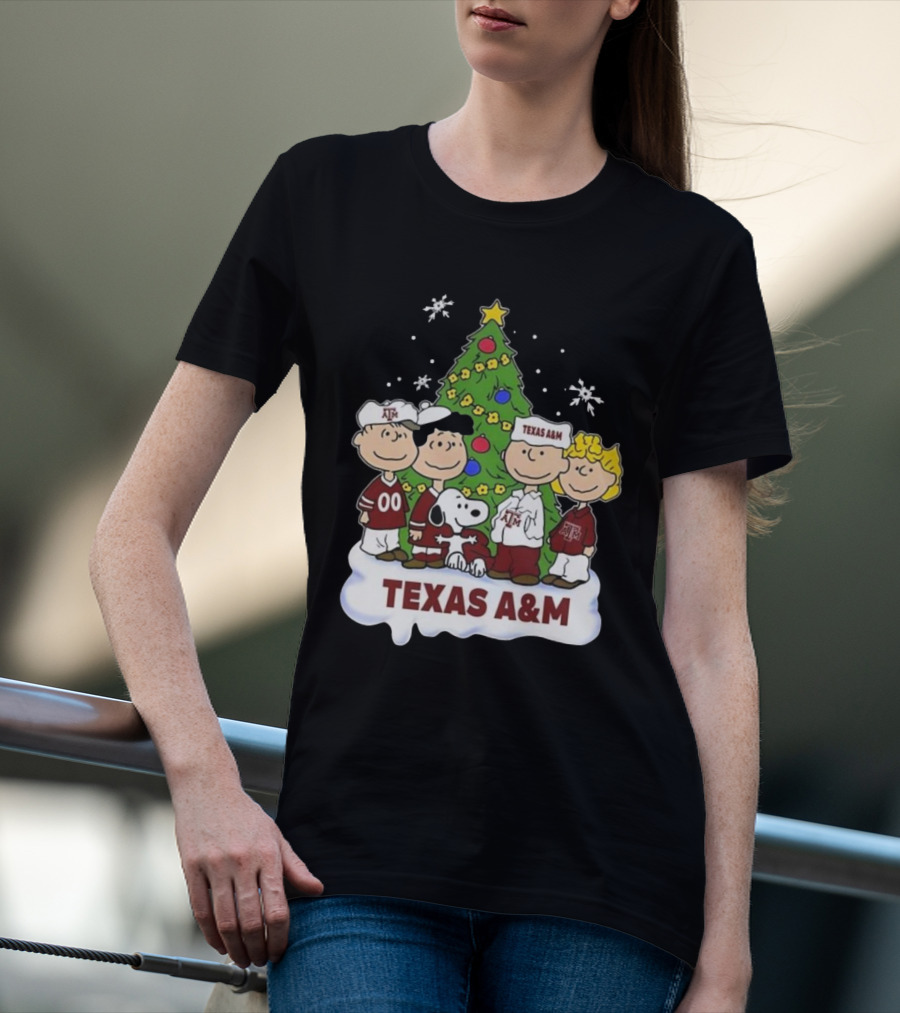 Texas A&M Peanuts Characters Christmas T-Shirt