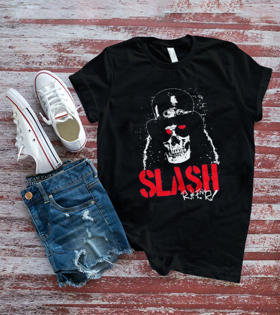 Slash Reaper Skull Top Hat Grunge T-Shirt
