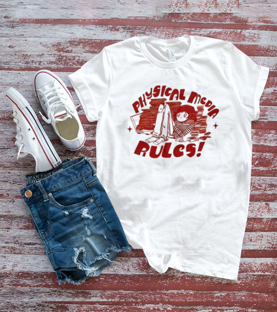 Physical Media Rules Laptop Stacks By Art By Lid T-Shirt