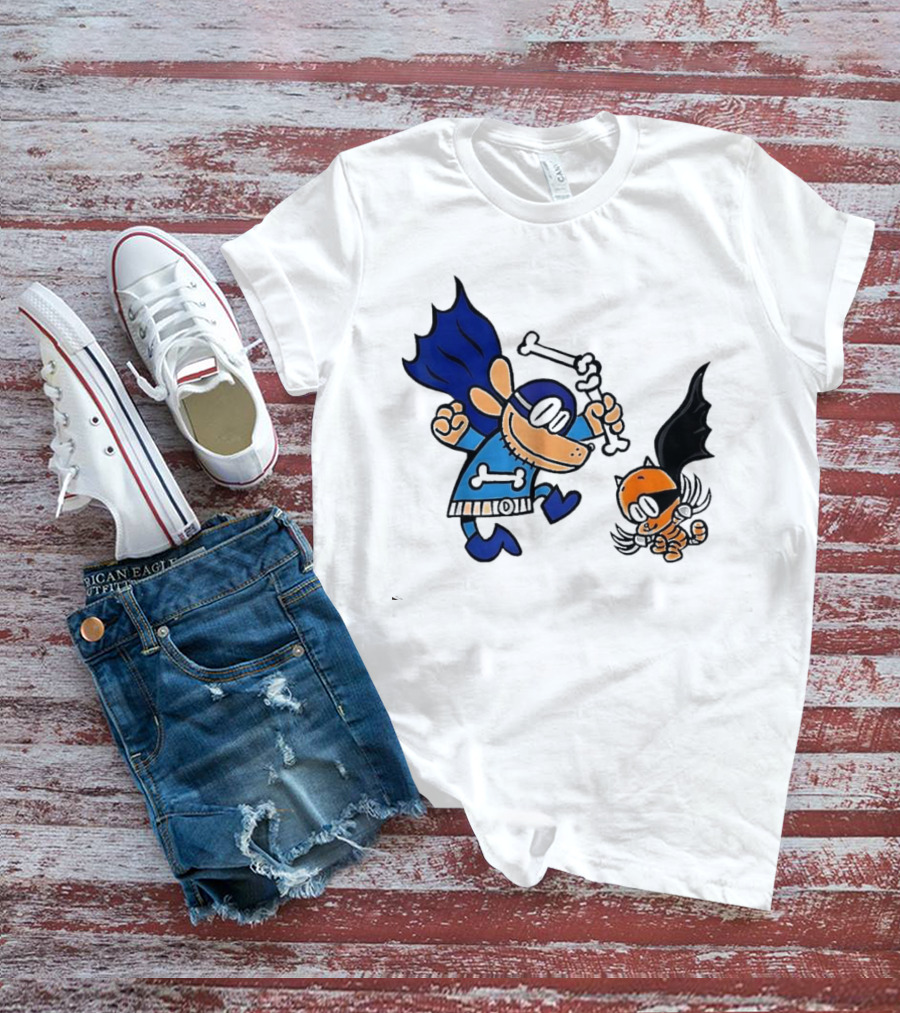 Dog And Cat Essentials Superhero Duo Dog Man And Cat Kid T-Shirt