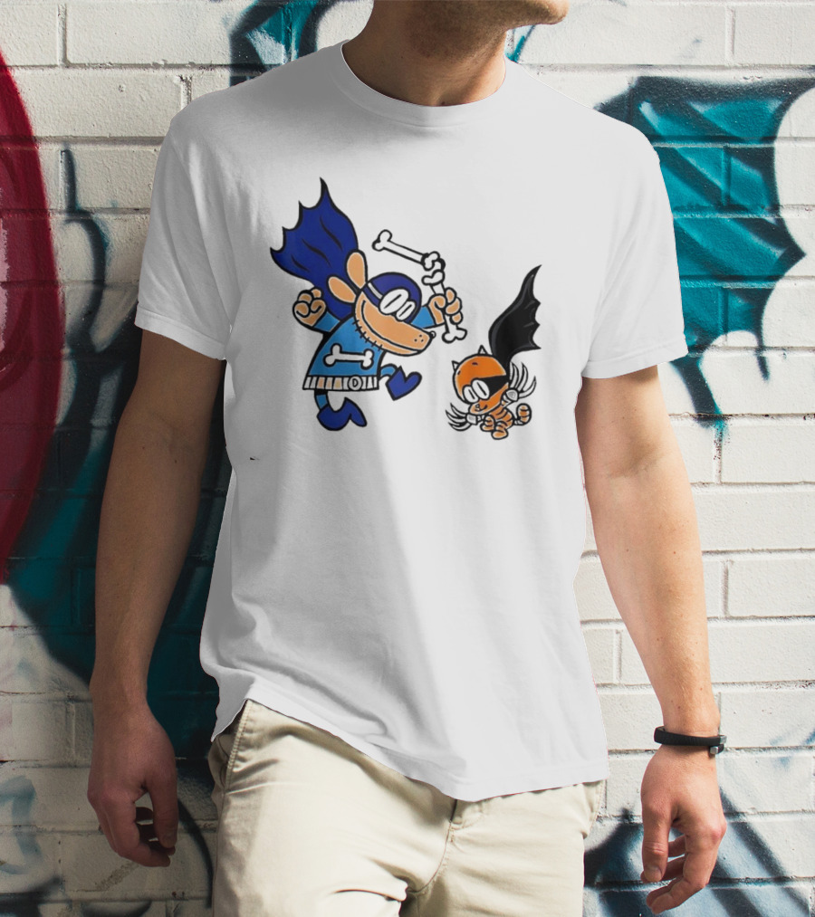 Dog And Cat Essentials Superhero Duo Dog Man And Cat Kid T-Shirt