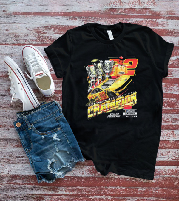 Joey Logano 22 NASCAR Cup Series Champion 3X Team Penske Champion Car Racing Winner T-Shirt