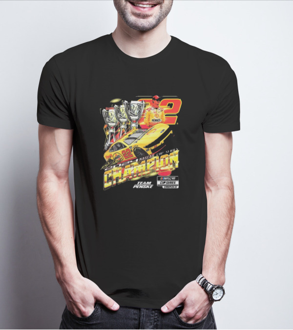 Joey Logano 22 NASCAR Cup Series Champion 3X Team Penske Champion Car Racing Winner T-Shirt