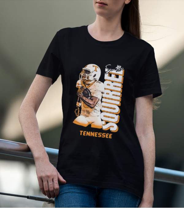 Tennessee Volunteers Squirrel White Football Signature T-Shirt