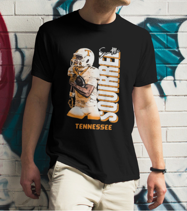 Tennessee Volunteers Squirrel White Football Signature T-Shirt