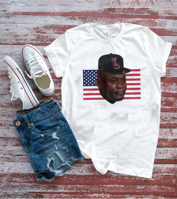 Michael Jordan Crying Meme USA Flag LL Cap T-Shirt