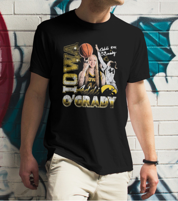 Addi O’Grady Iowa Hawkeyes 44 Basketball Signature 90s T-Shirt