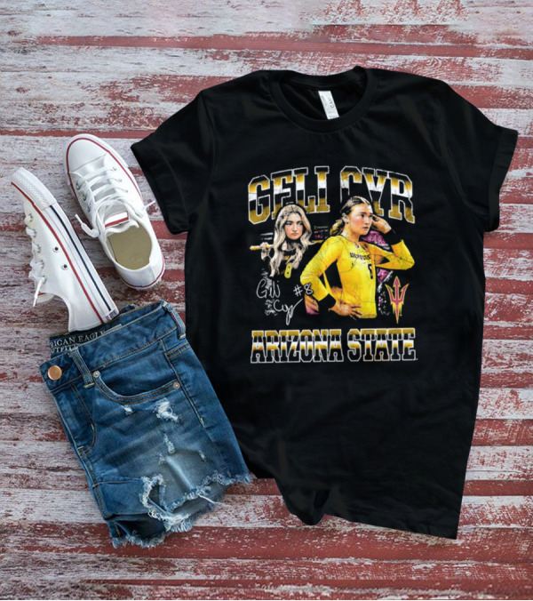Geli Cyr Arizona State Sun Devils Yellow Jersey #8 Volleyball Retro 90s T-Shirt