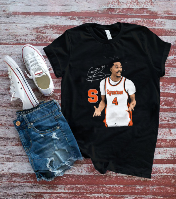 Chris Bell #4 Syracuse Orange Basketball Signature T-Shirt