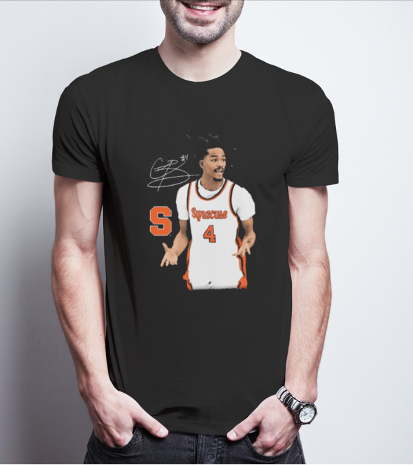 Chris Bell #4 Syracuse Orange Basketball Signature T-Shirt
