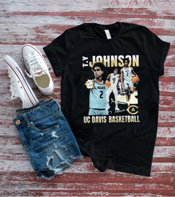 T.Y. Johnson UC Davis Aggies Basketball Number 2 Signature T-Shirt