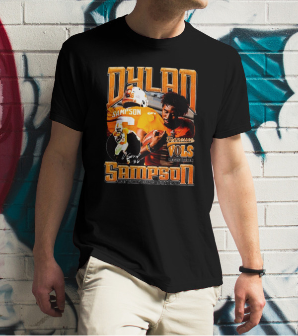 Dylan Sampson Tennessee Vols Record Holder Most Rushing Touchdowns In A Season Vintage Icon Signature T-Shirt