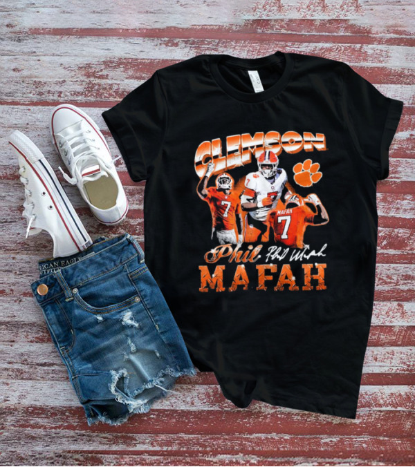 Clemson Tigers Phil Mafah 90s Retro Signature 7 T-Shirt
