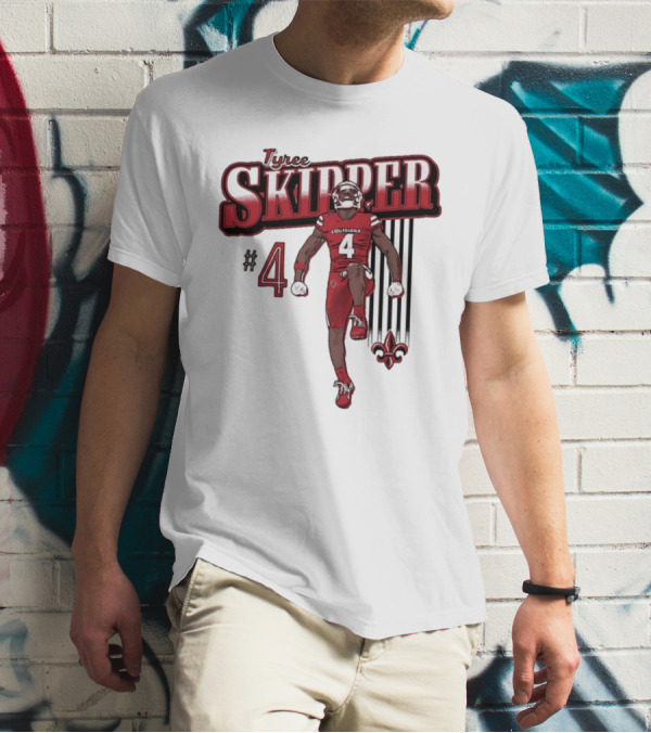 Tyree Skipper #4 Louisiana Ragin’ Cajuns Football Fleur-de-Lis T-Shirt