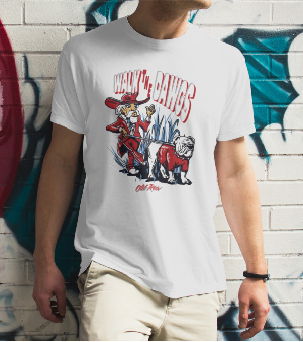 Walk The Dawgs Old Row Georgia Bulldogs Vs. Ole Miss Rebels T-Shirt