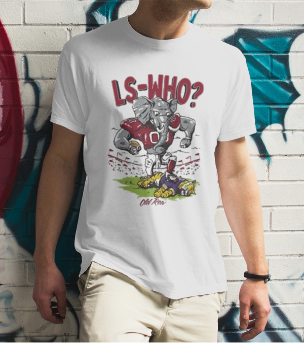 Old Row Alabama LS-Who Football Elephant Tiger Stadium Interaction T-Shirt