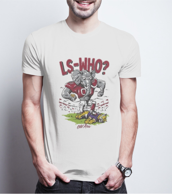 Old Row Alabama LS-Who Football Elephant Tiger Stadium Interaction T-Shirt