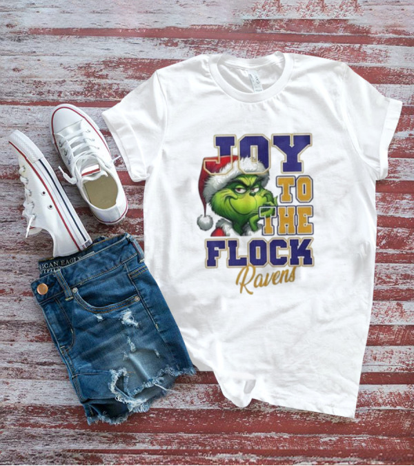 Joy To The Flock Ravens Merry Christmas The Grinch T-Shirt