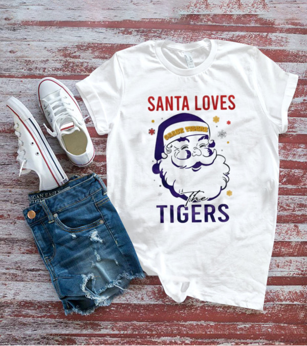 Santa Loves The LSU Tigers Christmas T-Shirt