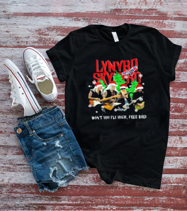 Lynyrd Skynyrd Won’t You Fly High Free Bird Christmas Holiday Band Santa Hats T-Shirt