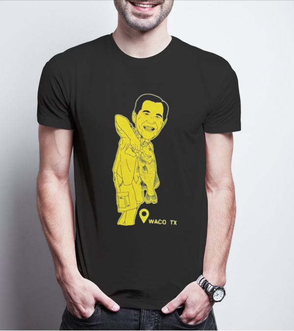 Cott Drew Fishing Caricature Waco TX T-Shirt