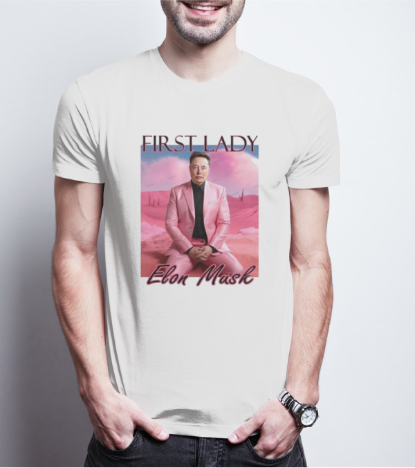 First Lady Elon Musk Pink Suit Portrait T-Shirt