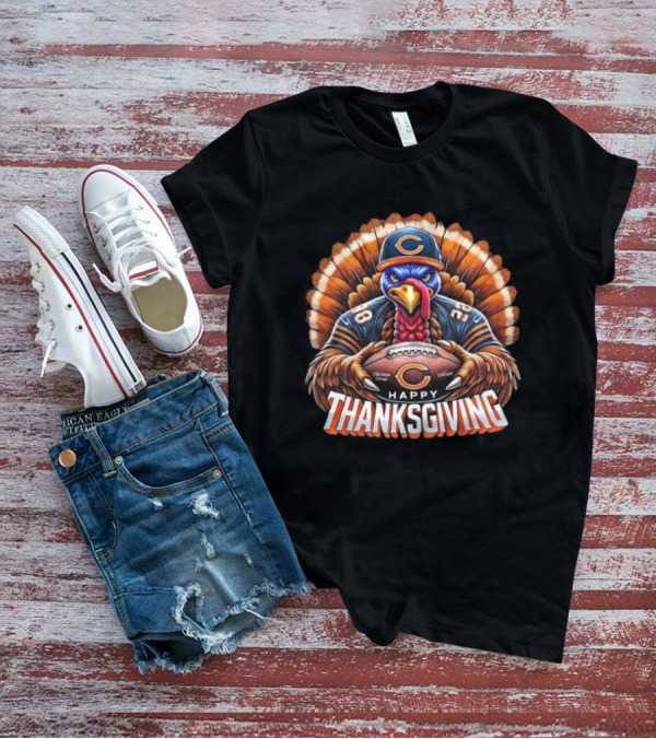 Happy Thanksgiving Chicago Bears Turkey Football T-Shirt